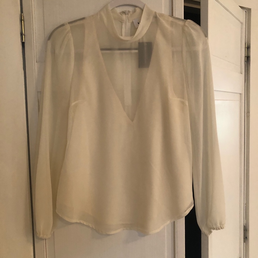 NEW- South Moon under cream sheer Blouse